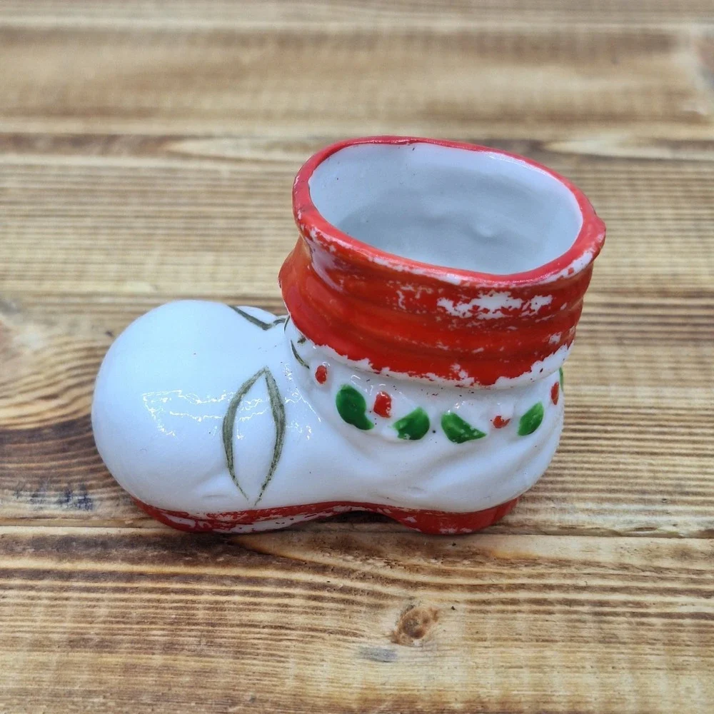 Vintage‎ 1950s Ceramic Christmas Boot - Japan - 1950's - 1.5